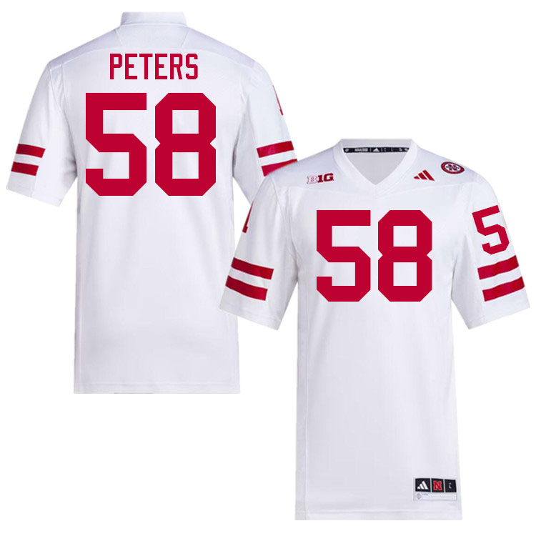 Men #58 Jake Peters Nebraska Cornhuskers College Football Jerseys Stitched Sale-White